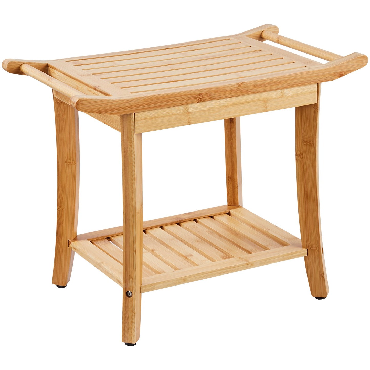 Bamboo shower bench 24 x 13.8 x 18.9 in shower stool chair for bathroom