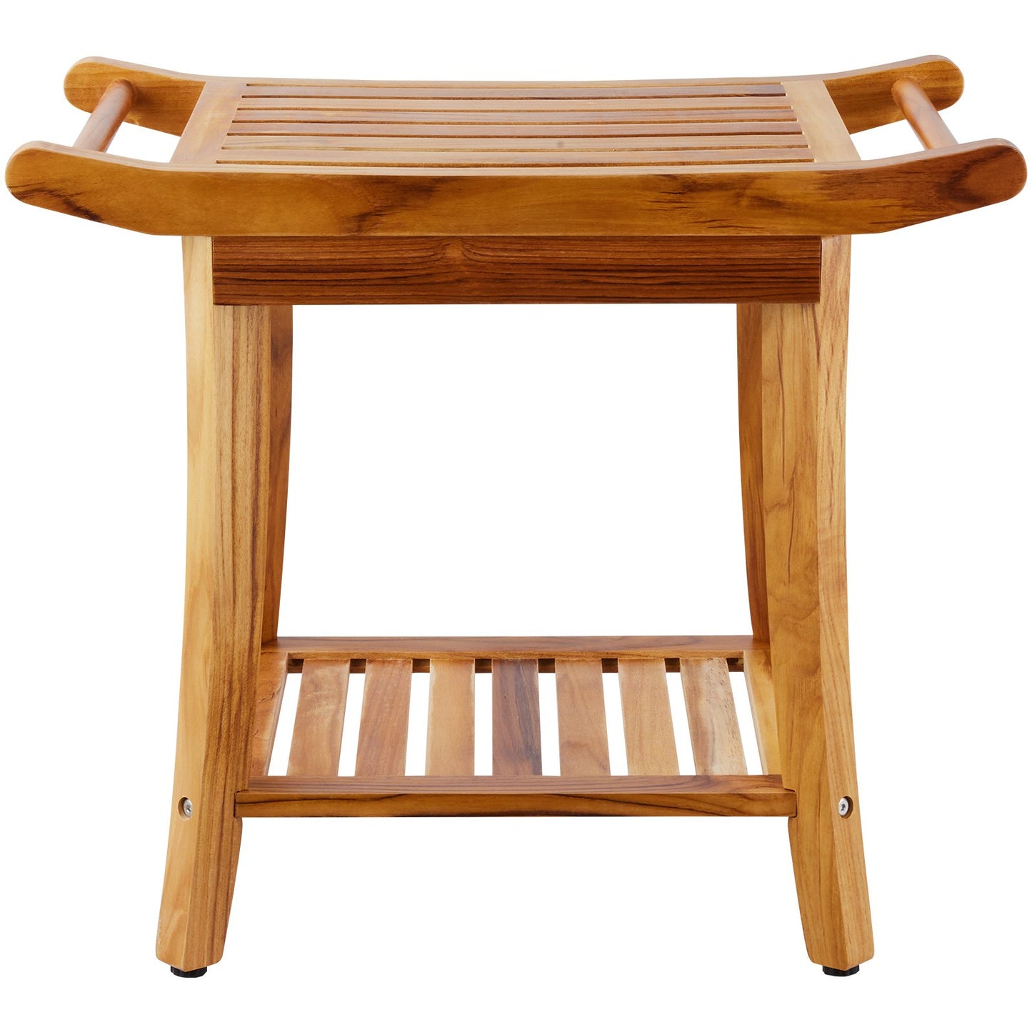 Teak shower bench 22 x 14.4 x 18.5 wooden shower stool chair for bathroom