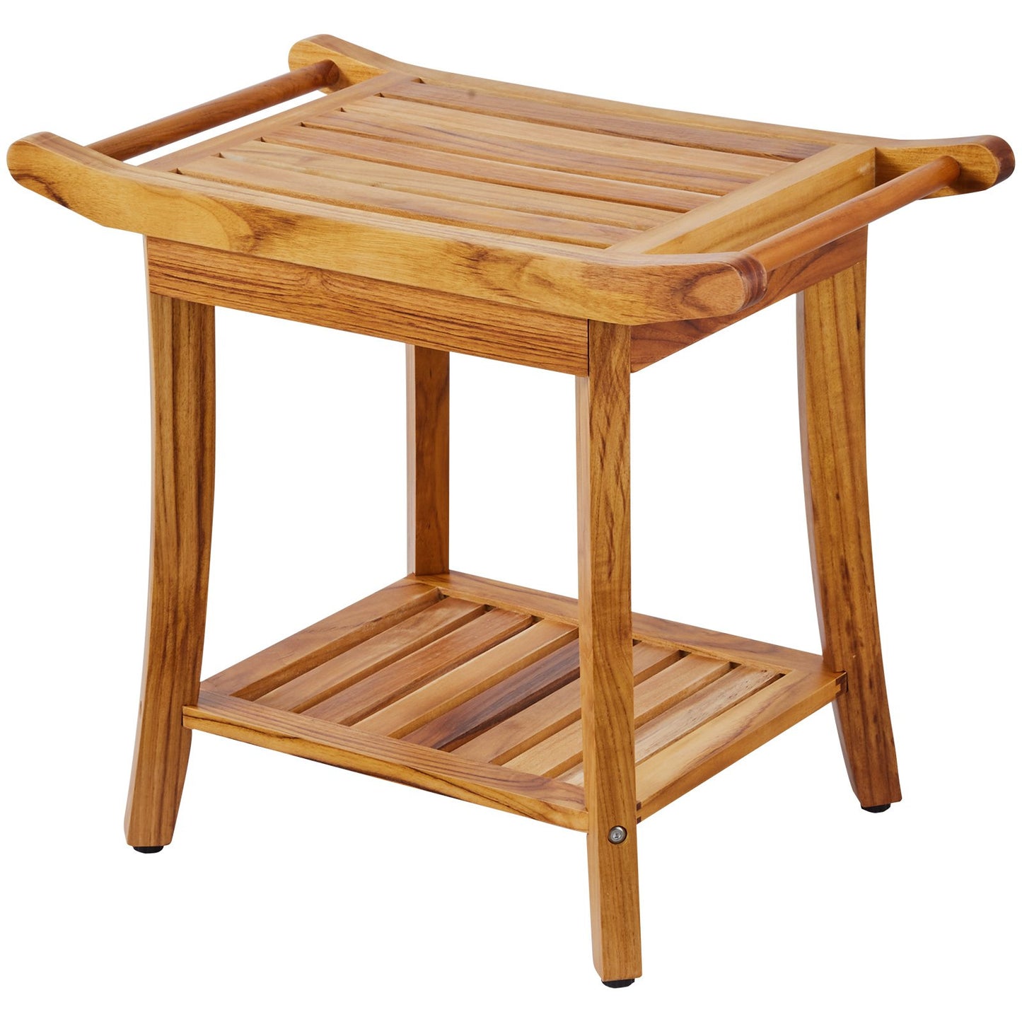 Teak shower bench 22 x 14.4 x 18.5 wooden shower stool chair for bathroom