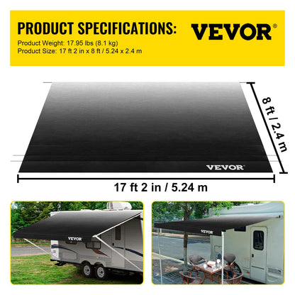 RV Markisenstoff RV Camper Trailer Ersatzstoff 18 ft Charcoal Fade