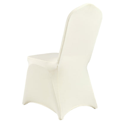 Stretch Spandex Folding Chair Covers, Universal Fitted Chair Cover, Removable Washable Protective Slipcovers, for Wedding, Holiday, Banquet, Party, Celebration, Dining (100PCS Beige)