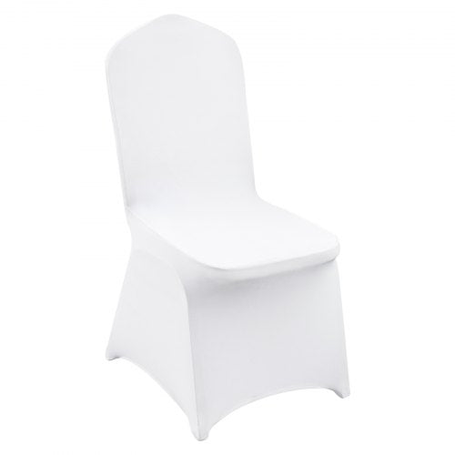 Stretch Spandex Folding Chair Covers, Universal Fitted Chair Cover, Removable Washable Protective Slipcovers, for Wedding, Holiday, Banquet, Party, Celebration, Dining (150PCS White)