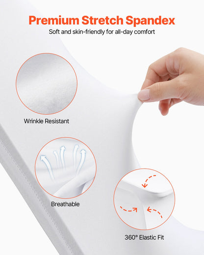 Stretch Spandex Folding Chair Covers, Universal Fitted Chair Cover, Removable Washable Protective Slipcovers, for Wedding, Holiday, Banquet, Party, Celebration, Dining (12PCS White)