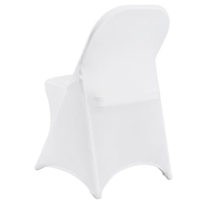 White Stretch Spandex Chair Covers - 30 PCS, Folding Kitchen Chairs Cover, Universal Washable Slipcovers Protector, Removable Chair Seat Covers, for Wedding Party Dining Room Banquet Event