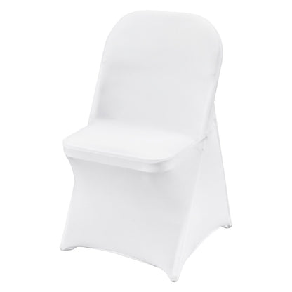 White Stretch Spandex Chair Covers - 30 PCS, Folding Kitchen Chairs Cover, Universal Washable Slipcovers Protector, Removable Chair Seat Covers, for Wedding Party Dining Room Banquet Event