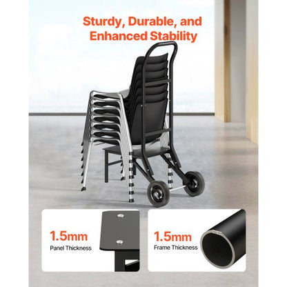 Klappbarer Stuhlwagen für 10 Stühle mit 150 kg Schiebestuhlwagen | EU