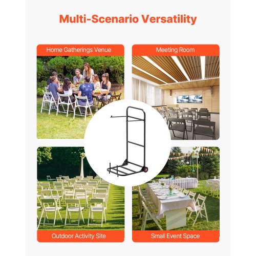 Klappbarer Stuhlwagen für 10 Stühle mit 100 kg Schiebestuhlwagen | EU