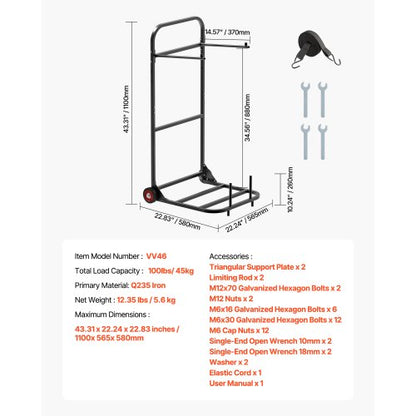 Klappbarer Stuhlwagen für 10 Stühle mit 100 kg Schiebestuhlwagen | EU