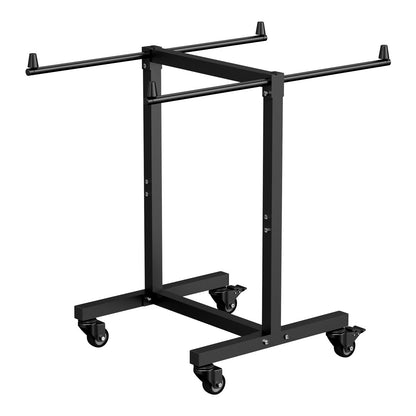 Folding Chair Rack, 200 LBS Capacity, T-shape Chair Cart for 14 Chairs, Heavy-duty Metal Chair Storage Dolly with Rubber Wheels, Multi-Function Chair Holder for Party Event,Hotel, Matte Black