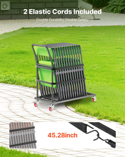 Hopfällbar stolsvagn för 25 stolar på 300 LBS L-form vertikal