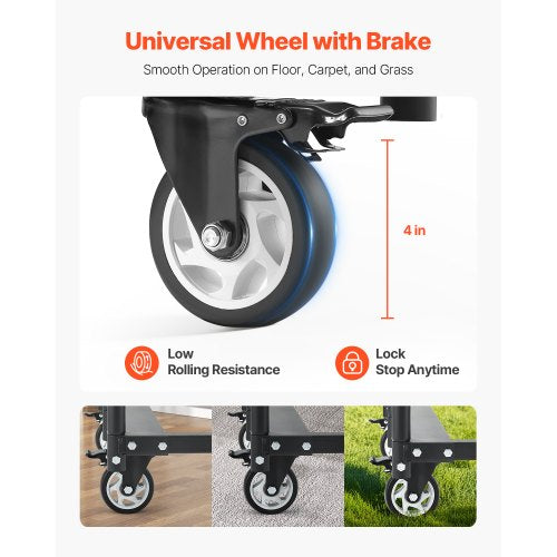 Klappbarer Stuhlwagen für 5 Tische + 14 Stühle, je 180 kg, mit Rädern | EU