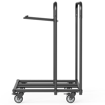 Folding Chair Rack, 400 LBS Capacity, Heavy-duty Chair Cart for 5 Tables+14 Chairs, Chair Storage Dolly Chair Holder w/ Swivel Casters and Locking Wheels,for Party Event,Hotel, Matte Black
