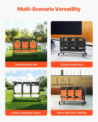 Klappbarer Stuhlwagen für 42 Stühle oder 12 Tische mit 400 Pfund und Rädern