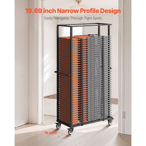 Klappbarer Stuhlwagen für 60 Stühle mit 500 kg Rädern/feststellbaren Rollen | EU