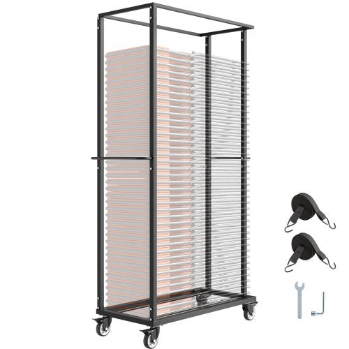 Klappbarer Stuhlwagen für 60 Stühle mit 500 kg Rädern/feststellbaren Rollen | EU