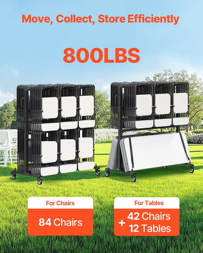 Folding Chair Rack Cart for 84 chairs/ 12 tables+42 chairs at 800 LBS