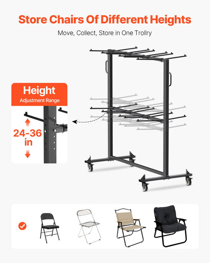 Folding Chair Rack Cart for 84 chairs/ 12 tables+42 chairs at 800 LBS