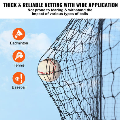 Baseball Batting Netting, Professional Softball Baseball Batting Hitting Training Net, Practice Portable Pitching Cage Net with Door & Carry Bag, Heavy Duty Enclosed PE Netting, 35FT (NET ONLY)