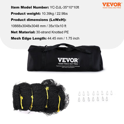 Baseball Batting Netting, Professional Softball Baseball Batting Hitting Training Net, Practice Portable Pitching Cage Net with Door & Carry Bag, Heavy Duty Enclosed PE Netting, 35FT (NET ONLY)