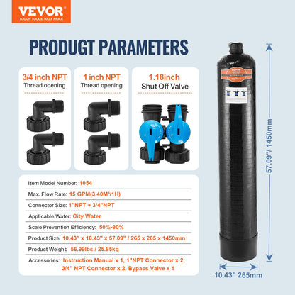 Salzfreies Entkalkungsmittel für das ganze Haus, Wasserentkalkungssystem für eine 5-8-köpfige Familie