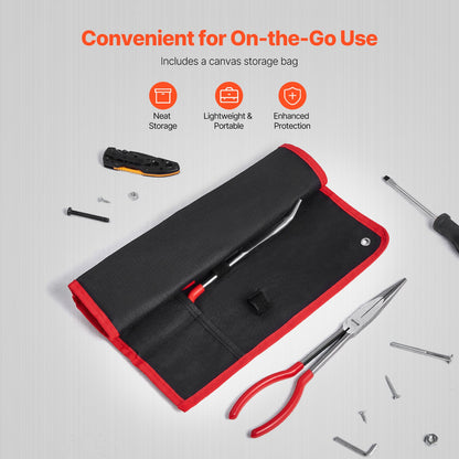 5-Piece Needle Nose Pliers, 11 in Long Needle Nose Pliers Set, Diagonal Cutting Pliers, 45°/ 90° Bent Nose Plier, Round Nose Plier, Long Nose Plier, Professional Pliers Set with Storage Bag