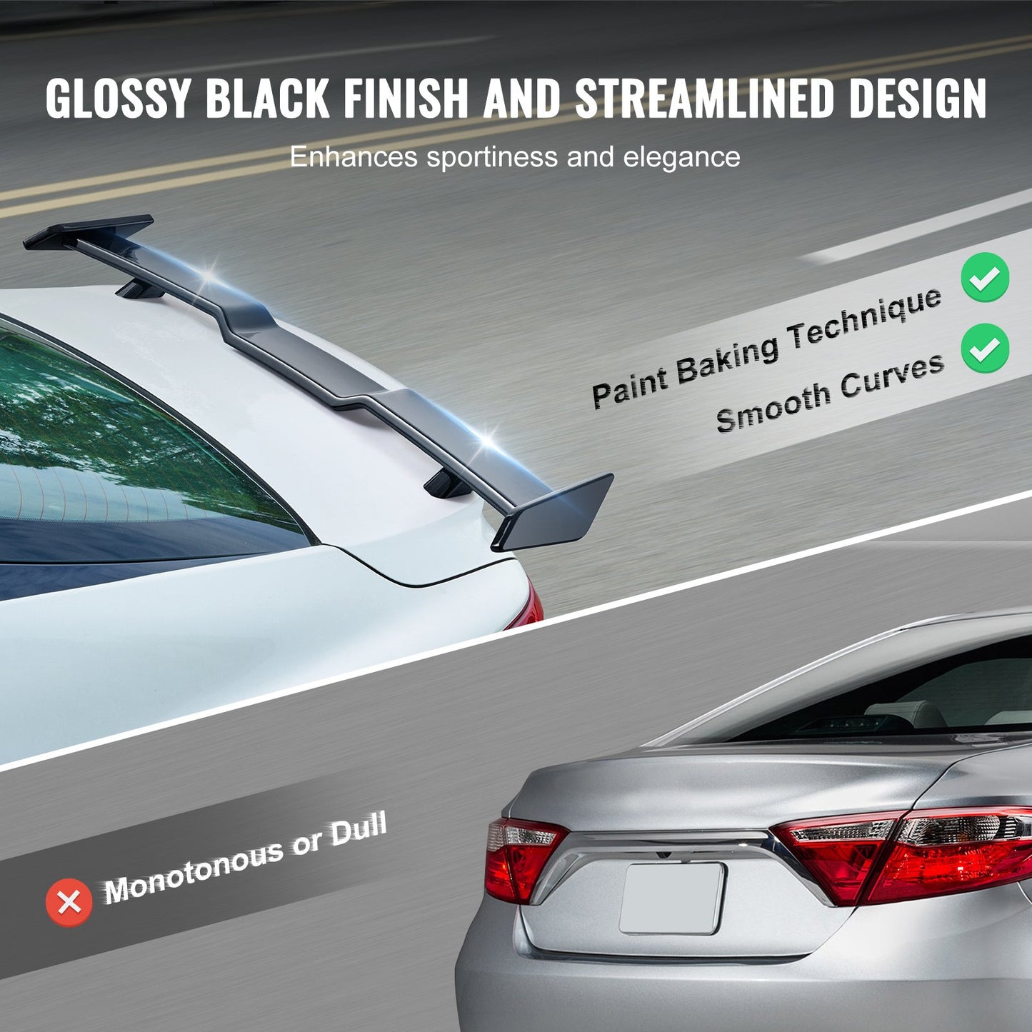 Rear Spoiler 57.9'' GT Style Trunk Wing Compatible with 2018-2023 Camry