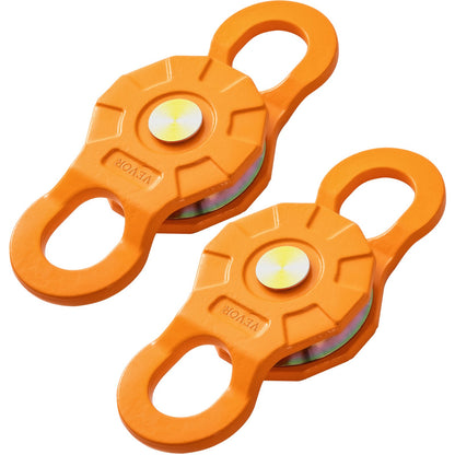 Snatch Block, 11T/25 000 LBS arbetsbelastningsgräns, kraftig vinschremskiva för 0,55"/14 mm syntetiskt rep eller mjuka schacklar, terrängåterställningstillbehör för traktor, lastbil, ATV och UTV, 2 paket