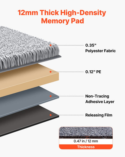 Carpet Tiles 18x18 inch, 10 Pack Carpet Square Rug Detachable & Damage-free, Self Adhesive Home Floor Soft Plush Padded for 22.5sq.ft Coverage, Easy DIY for Living Room & Bedroom, Gray