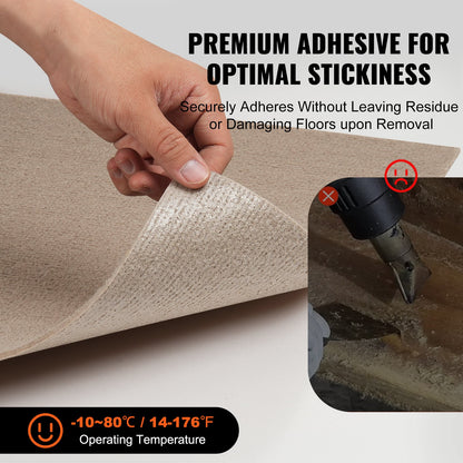 Teppichfliesen zum Abziehen und Aufkleben, 45,7 x 45,7 cm, quadratisch, selbstklebende Teppichbodenfliesen, weich gepolsterte Teppiche, einfache Installation zum Selbermachen für Schlafzimmer, Wohnzimmer, drinnen und draußen (10 Fliesen, hellbraun)