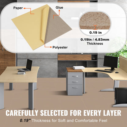 Carpet Tiles Peel and Stick, 18” x 18” Squares Self Adhesive Carpet Floor Tile, Soft Padded Carpet Tiles, Easy Install DIY for Bedroom Living Room Indoor Outdoor (10 Tiles, Light Brown)