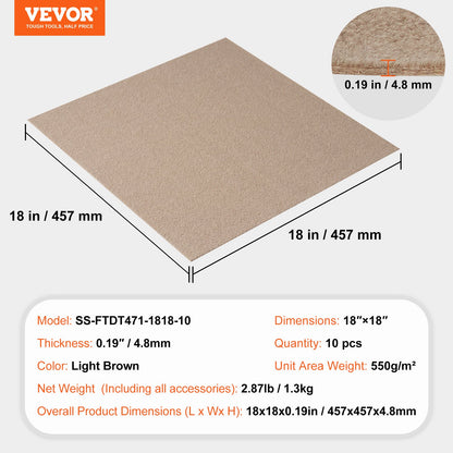 Carpet Tiles Peel and Stick, 18” x 18” Squares Self Adhesive Carpet Floor Tile, Soft Padded Carpet Tiles, Easy Install DIY for Bedroom Living Room Indoor Outdoor (10 Tiles, Light Brown)