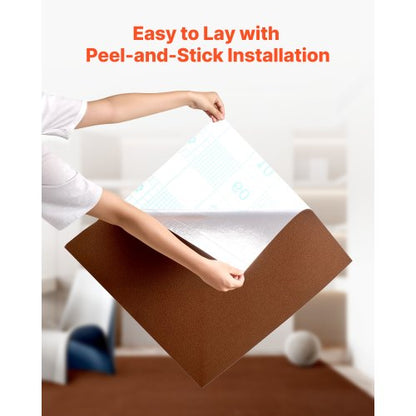 Teppichfliesen 610x610 mm 20 Stück Selbstklebende Teppiche Braun | EU