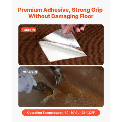 Teppichfliesen 610x610 mm 20 Stück Selbstklebende Teppiche Braun | EU