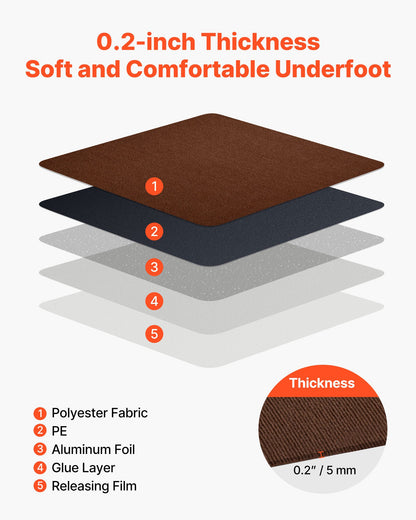 Carpet Tiles 24x24 inch, 20 Pack Peel and Stick Carpet Square Rug, Self Adhesive Commercial Floor Soft Padded for Seamless Cover 80sq.ft², Easy DIY Replacement for Living Room Office,Dark Brown