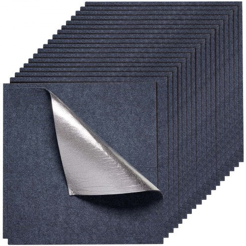 Carpet Tiles 24x24 inch, 15 Pack Peel and Stick Carpet Square Rug, Self Adhesive Commercial Floor Soft Padded for Seamless Cover 60sq.ft², Easy DIY Replacement for Living Room Office,Gray