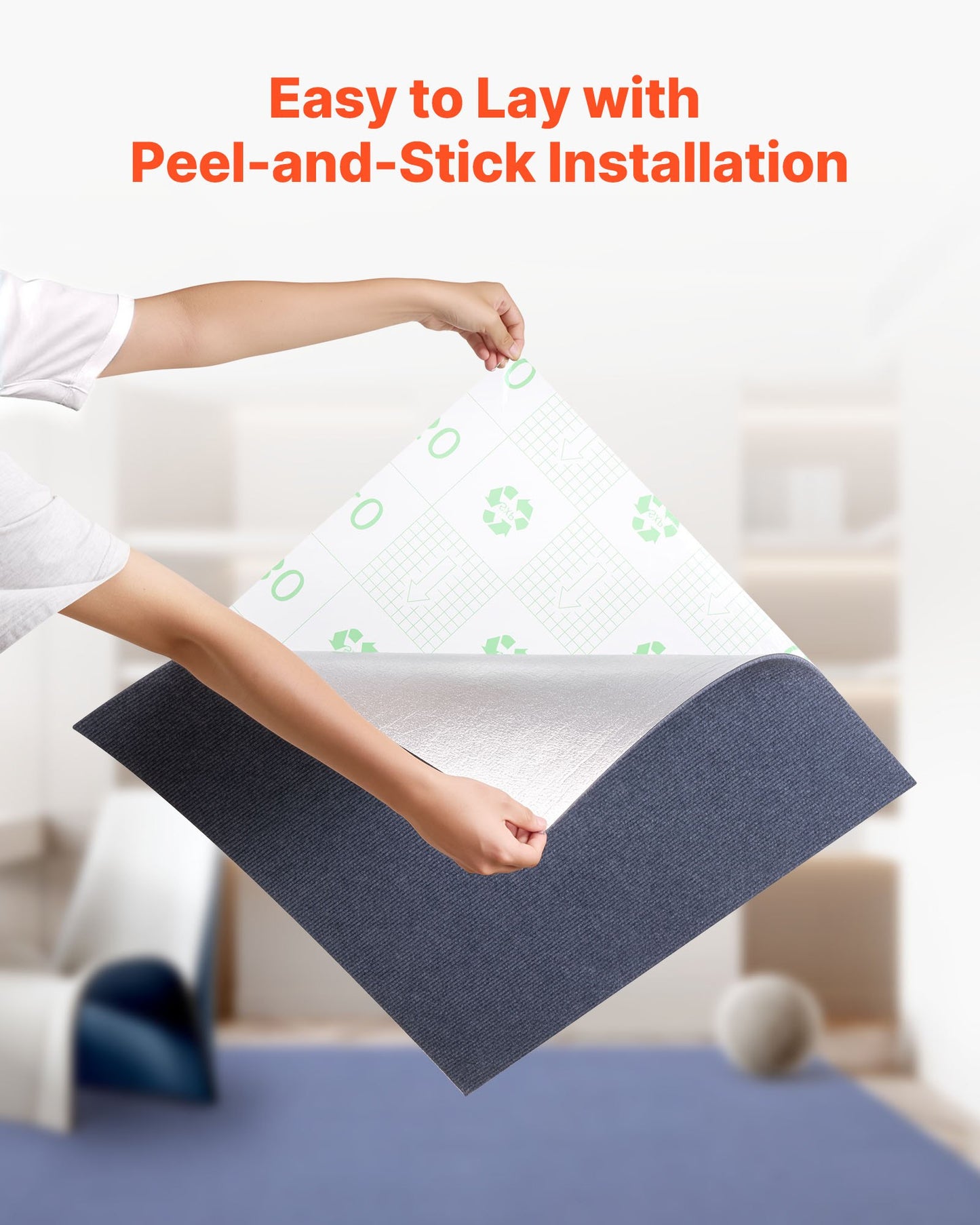 Carpet Tiles 24x24 inch, 15 Pack Peel and Stick Carpet Square Rug, Self Adhesive Commercial Floor Soft Padded for Seamless Cover 60sq.ft², Easy DIY Replacement for Living Room Office,Gray