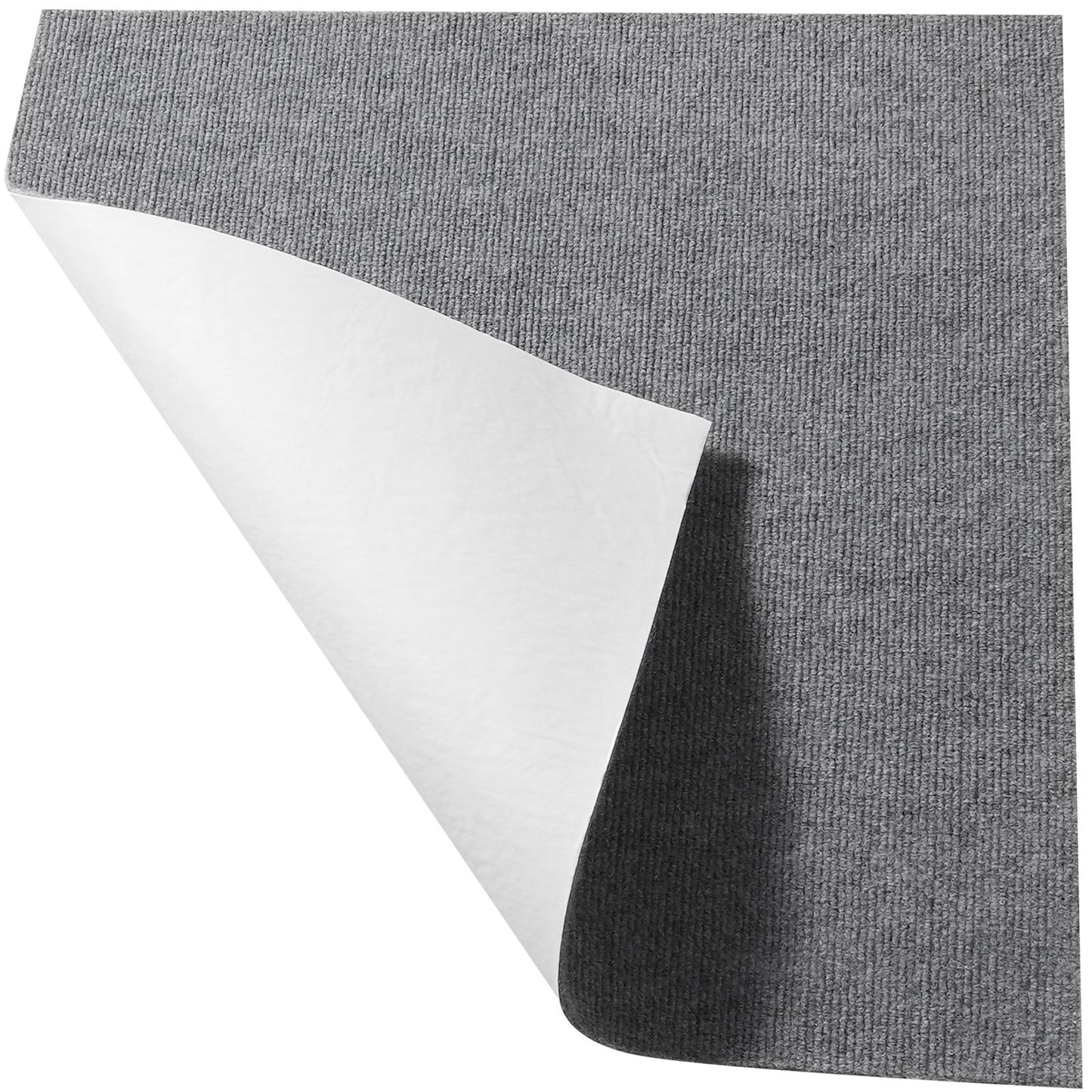 Teppichfliesen zum Abziehen und Aufkleben, 61 x 61 cm, quadratisch, selbstklebende Teppichbodenfliesen, weich gepolsterte Teppiche, einfache Installation zum Selbermachen für Schlafzimmer, Wohnzimmer, drinnen und draußen (9 Fliesen, hellgrau)