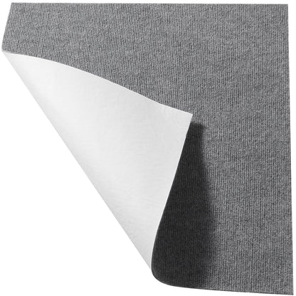 Teppichfliesen zum Abziehen und Aufkleben, 61 x 61 cm, quadratisch, selbstklebende Teppichbodenfliesen, weich gepolsterte Teppiche, einfache Installation zum Selbermachen für Schlafzimmer, Wohnzimmer, drinnen und draußen (9 Fliesen, hellgrau)