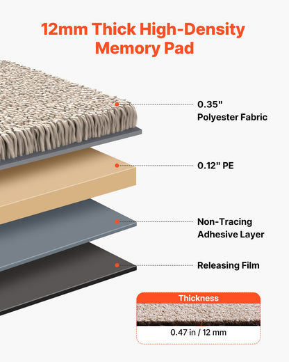Carpet Tiles 18x18 inch, 10 Pack Carpet Square Rug Detachable & Damage-free, Self Adhesive Home Floor Soft Plush Padded for 22.5sq.ft Coverage, Easy DIY for Living Room & Bedroom, Light Brown