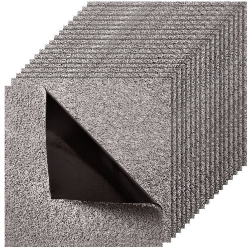 Carpet Tiles 18x18 inch, 10 Pack Carpet Square Rug Detachable & Damage-free, Self Adhesive Home Floor Soft Plush Padded for 22.5sq.ft Coverage, Easy DIY for Living Room & Bedroom, Dark Brown