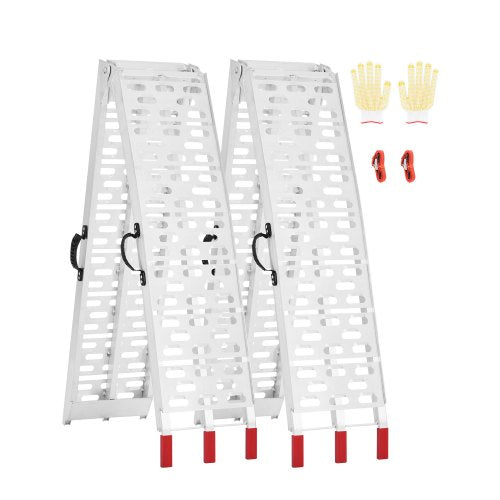 Aluminum Ramps, 1500 lbs, 2Pcs Heavy-duty Ramps with Wider Ramp Surface, Universal Stable Loading Ramp with Handles, Fit for ATV, UTV, Motorcycle, Electric Bicycle, etc.
