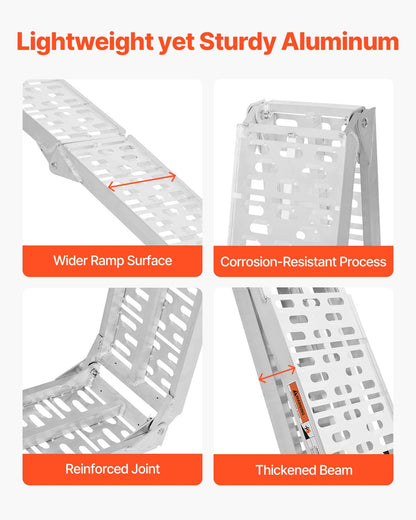 1500 lbs aluminum ramps 2pcs Heavy duty loading ramps with handles