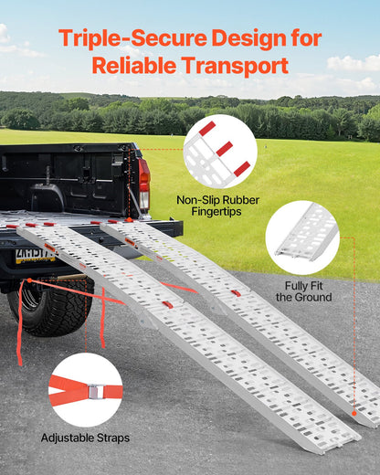 1500 lbs aluminum ramps 2pcs Heavy duty loading ramps with handles