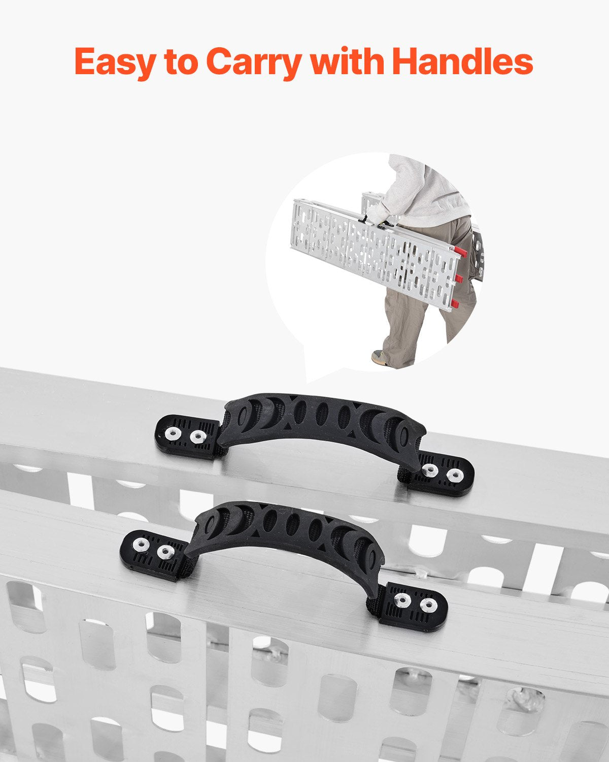 1500 lbs aluminum ramps 2pcs Heavy duty loading ramps with handles