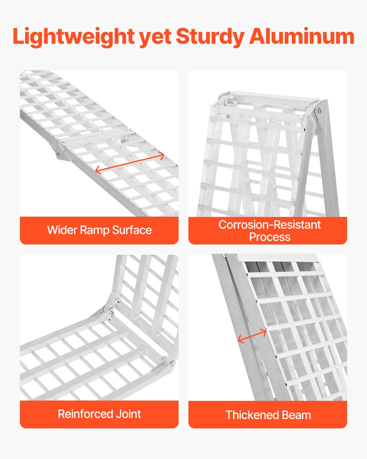 2000 lbs aluminum ramps 2pcs Heavy duty loading ramps with handles