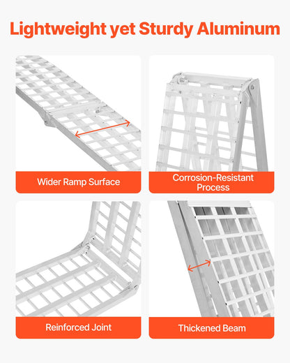 2000 lbs aluminum ramps 2pcs Heavy duty loading ramps with handles