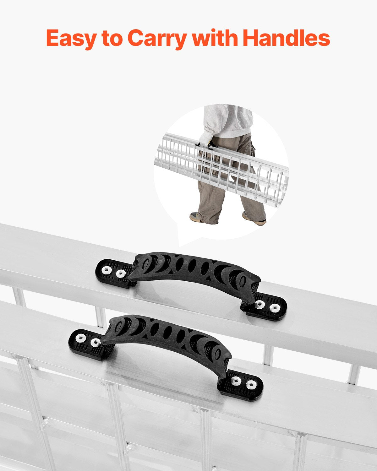 600 lbs aluminum ramps 1 pc Heavy duty loading ramps with handles