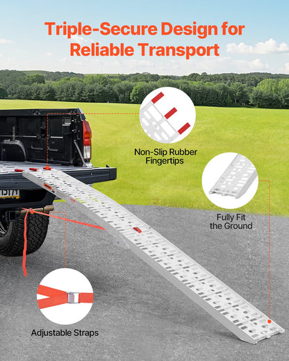 750 lbs aluminum ramps 1 pc Heavy duty loading ramps with handles
