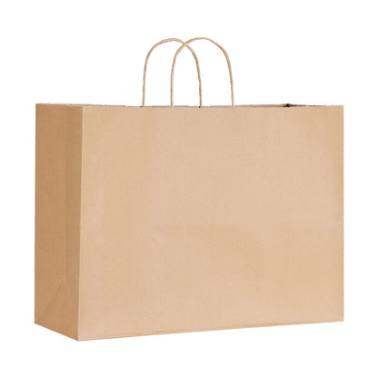 Kraft Paper Bags with Handles, 50Pcs 16 x 6 x 12 in, Large Paper Grocery Bags, Reusable & Recycled Brown Take-Out Sacks, Plain Party Bag Bulk for Birthday, Wedding, Business, Goody, Craft