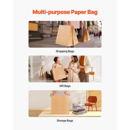 Kraftpapperspåsar med handtag 100 st 18x7x19 i partypåse svart |  EU